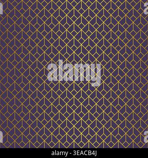 Golden Linear Geometric Pattern Background, Vintage Vector Illustration Stock Vector