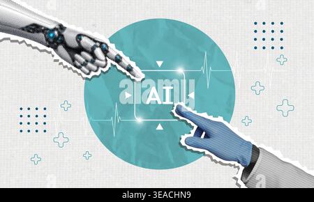 AI and human collaboration in healthcare innovation Stock Photo