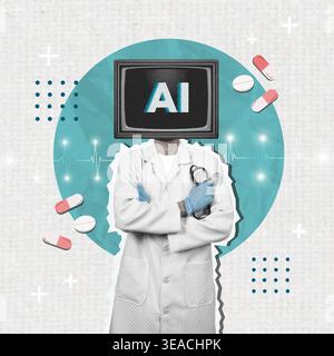 AI-driven medical professional symbolizing the integration of artificial intelligence in healthcare. Stock Photo
