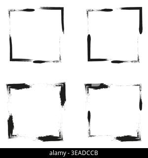 Hand drawn frame. Sketch border element. Rough line vector. Black artistic frame. EPS 10. Stock Vector