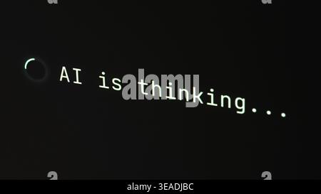 Artificial intelligence processing data and generating answer. Stock Photo