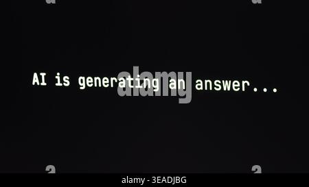 Artificial intelligence processing data and generating answer. Stock Photo