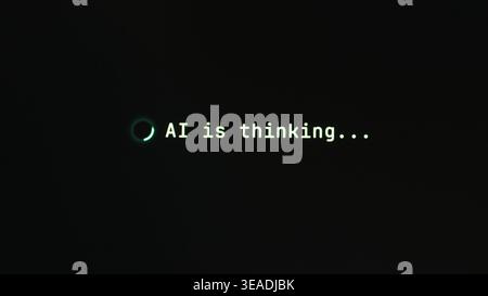 Artificial intelligence processing data and generating answer. Stock Photo