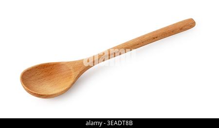 Kitchen wooden spoon isolated on a pure white background. Stock Photo