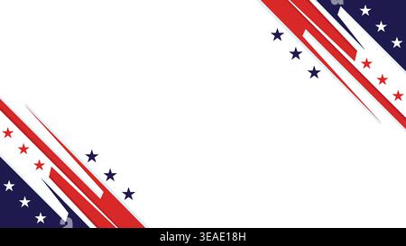 Abstract American themed background with copy space for text and flag elements like stars and abstract shapes. Stock Vector