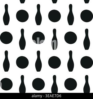 Vector seamless pattern of hand drawn bowling Stock Vector