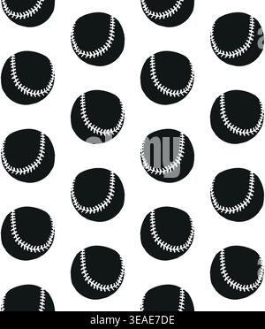 Vector seamless pattern of baseball bal Stock Vector