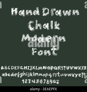 Hand Drawn Chalk Textured Letters on Blackboards Background Stock Vector