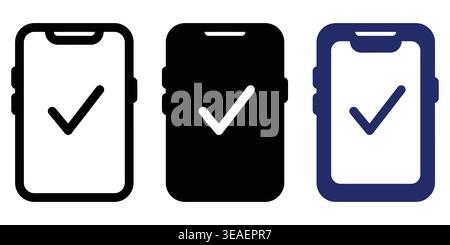 Visual Representation Of Smartphone Approval And Design Variations With Checkmark Icons Vector Checkmark Icons Stock Vector