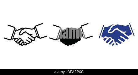Evolution of Handshake Representations Showing Different Styles and Symbolic Meanings in Visual Communication Vector Checkmark Icons Stock Vector