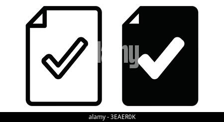 Visual Representation Of Approved Or Completed Documents With Checkmark Symbols In Contrasting Designs Vector Checkmark Icons Stock Vector