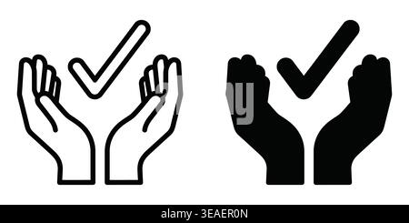 Symbolic Representation of Approval and Unity through Hand Gestures with Diverse Skin Tones Vector Checkmark Icons Stock Vector