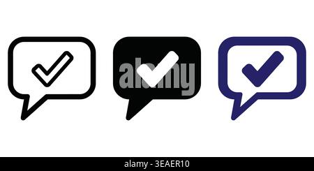 Visual Representation Of Approval And Verification Using Speech Bubbles With Different Design Styles Vector Checkmark Icons Stock Vector