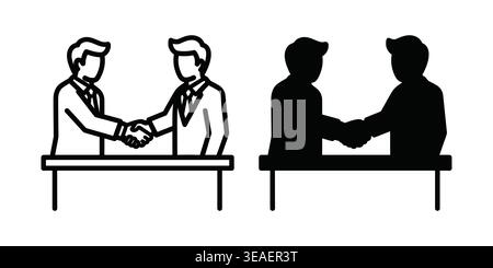 The contrast between transparency and anonymity in professional handshakes and business negotiations Vector Checkmark Icons Stock Vector