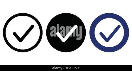 Visual Representation Of Checkmark Icons In Different Color And Background Combinations Vector Checkmark Icons Stock Vector