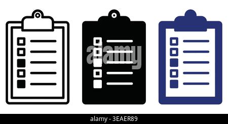 Visual Representation of Checklist Completion Status Using Different Color Schemes in Clipboard Formats Vector Checkmark Icons Stock Vector