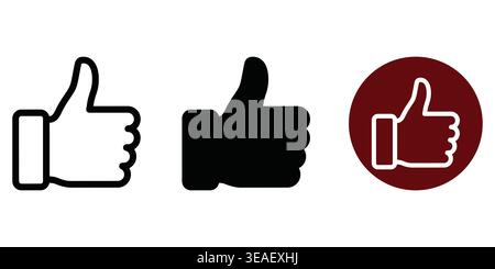 Visual Representation And Variations Of The Popular Thumbs Up Icon In Different Styles And Color Schemes Vector contact icons Stock Vector