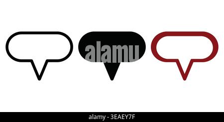 Creative visual representation of speech bubbles with varying colors and styles for communication design purposes Vector contact icons Stock Vector