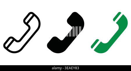 Visual Representation Of Telephone Icons In Different Styles For Digital Communication Design Vector contact icons Stock Vector