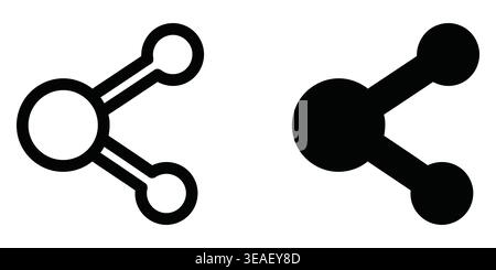Understanding the visual representation of a chemical structure with three carbon atoms in linear and cyclic forms Vector contact icons Stock Vector