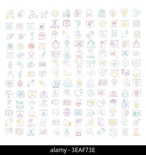 Search Engine Optimization and Digital Marketing Web Icons Stock Vector