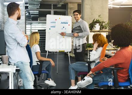 Team Engagement in a Modern Office During a Collaborative Strategy Session Stock Photo
