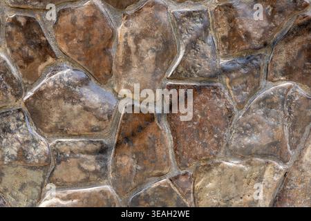 Architectural Stone Cladding: Seamless Pattern of Uneven Stone Stock Photo