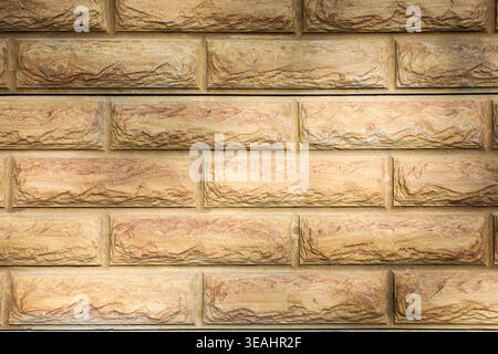 Texture of yellow brick wall as background Stock Photo