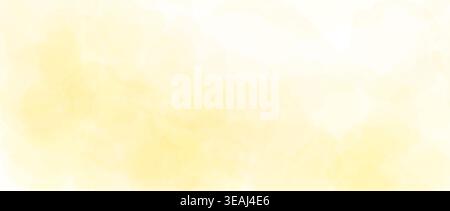 Pastel yellow watercolor effect background. Soft vanilla blurred paint splashes wallpaper for birthday or wedding design. Light sunny watercolour gradient texture. Vector organic marble backdrop Stock Vector