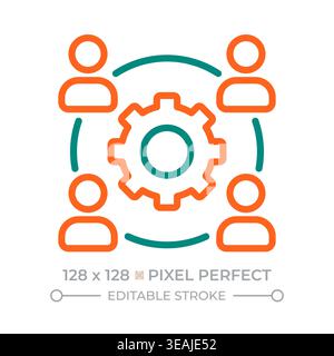 Coordination pixel perfect two color line icon Stock Vector