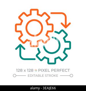 Operation pixel perfect two color line icon Stock Vector