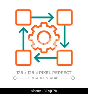 Connect pixel perfect two color line icon Stock Vector