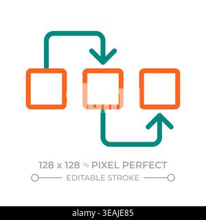 Sequence pixel perfect two color line icon Stock Vector