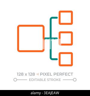 Decision tree pixel perfect two color line icon Stock Vector