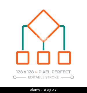 Scheme pixel perfect two color line icon Stock Vector