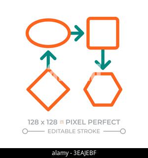 Timeline pixel perfect two color line icon Stock Vector