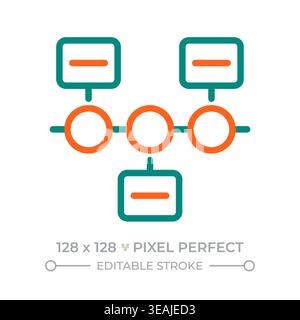Timeline pixel perfect two color line icon Stock Vector