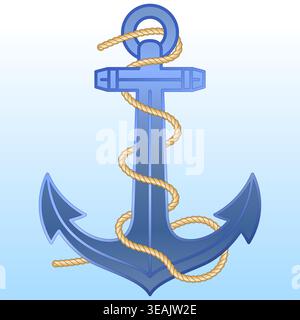 Anchor, nautical symbol, vector color illustration Stock Vector