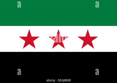 Syria official new national flag 2024, asiatic country, vector illustration Stock Vector