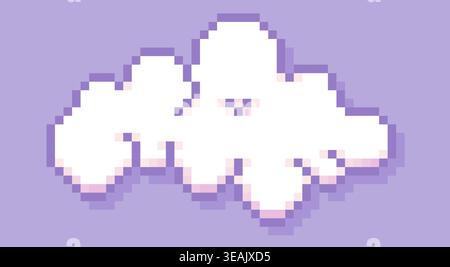Cute pixel game art cloud. Stock Vector