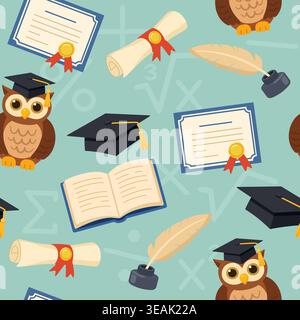 Math and education seamless pattern with symbols and icons Stock Vector