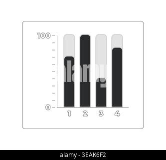 Bar chart comparison with four category modern line style data visualization element Stock Vector
