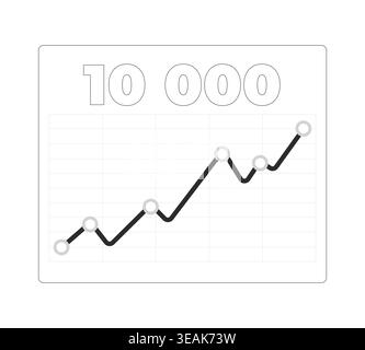 Upward trend line graph modern line style data visualization element Stock Vector