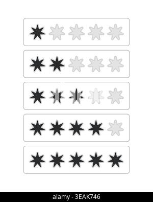 Star rating progress levels modern line style data visualization element set Stock Vector