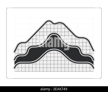 Layered area chart modern line style data visualization element Stock Vector