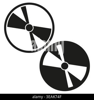 Compact disc symbols with reflective wedge pattern vector. Design represents digital data storage and multimedia app solutions. EPS 10. Stock Vector