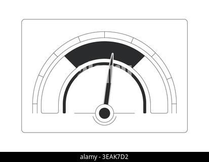 Semi circular gauge meter modern line style data visualization element Stock Vector