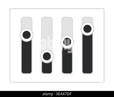 Vertical slider controls modern line style data visualization element Stock Vector