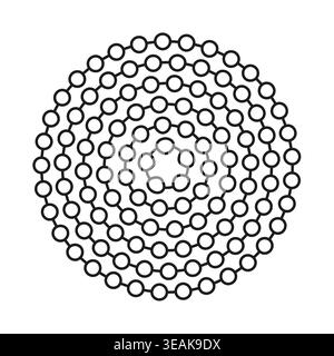 Concentric circles forming an interconnected network structure vector. Ideal for technology branding, data visualization, and digital app UI. EPS 10. Stock Vector