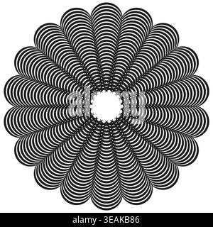 Geometric radial guilloche mandala vector. Circular abstract pattern serves as sophisticated decorative element for branding. EPS 10. Stock Vector